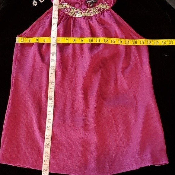 HALTER TOP FUCHSIA PINK SILVER SEQUINS APT. 9 WOMEN SIZE SMALL COCKTAIL EVENING - Picture 6 of 10